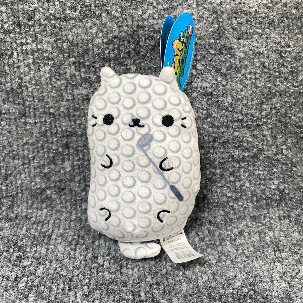 CATS VS PICKLES WHITE GREY DIVOT GOLF PLUSH TOY